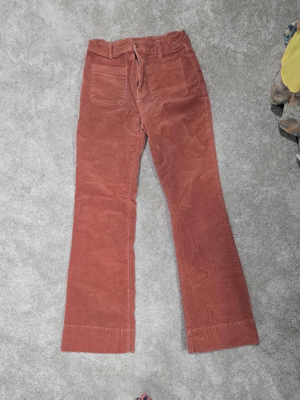 Avec Les Filles Corduroy Flare Jeans — Rusty Terracotta
